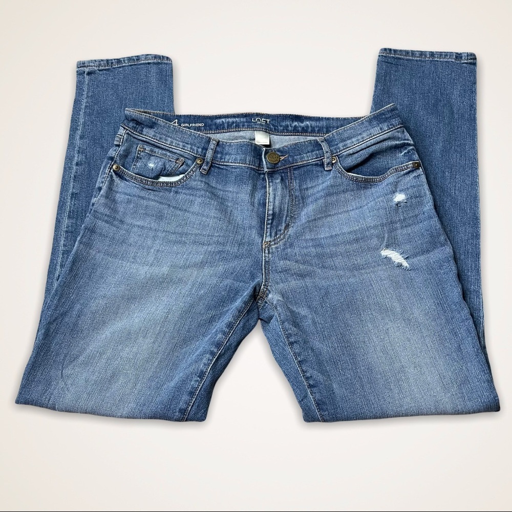 Loft Outlet Distressed Girlfriend jeans size 4